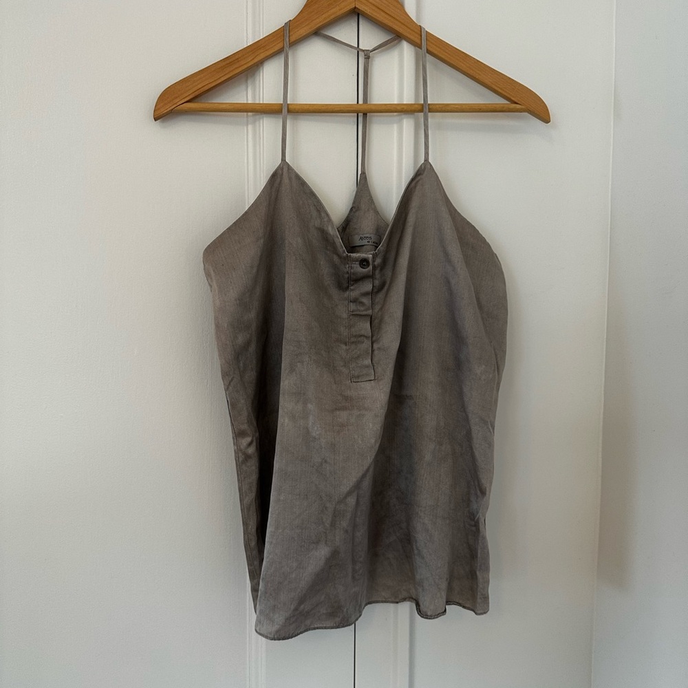 Ayres Chic Silk Silver Gray Camisole Top View 2
